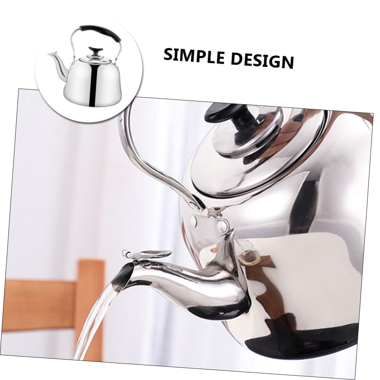 Tetera de Acero Inoxidable con emisión de Sonido, colador de té, hervidor de Agua, Mango Resistente al Calor, antiescaldaduras, para Uso doméstico y hostelería.