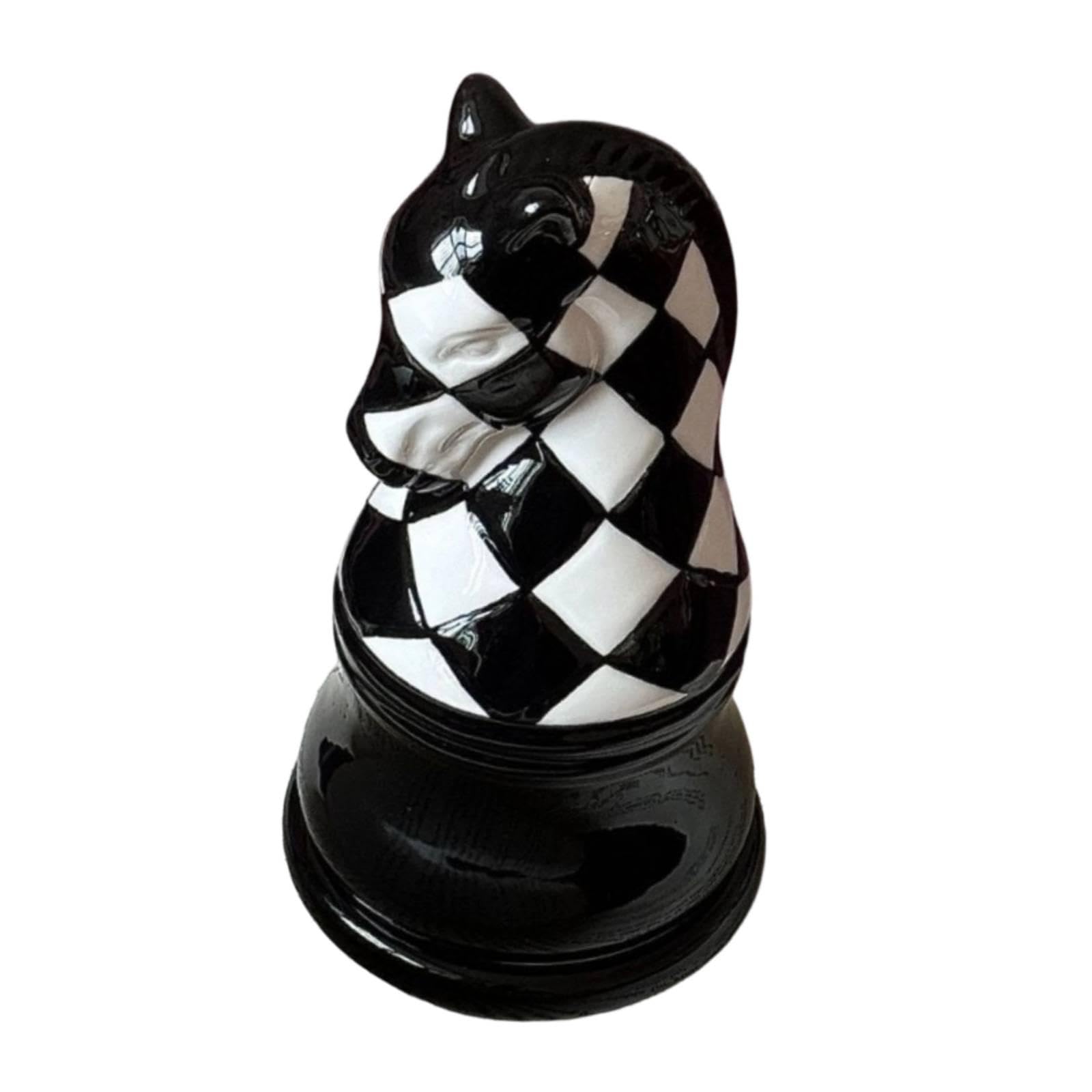 Figura decorativa de ajedrez Fenteer para decorar salones y guardar piezas en la mesa