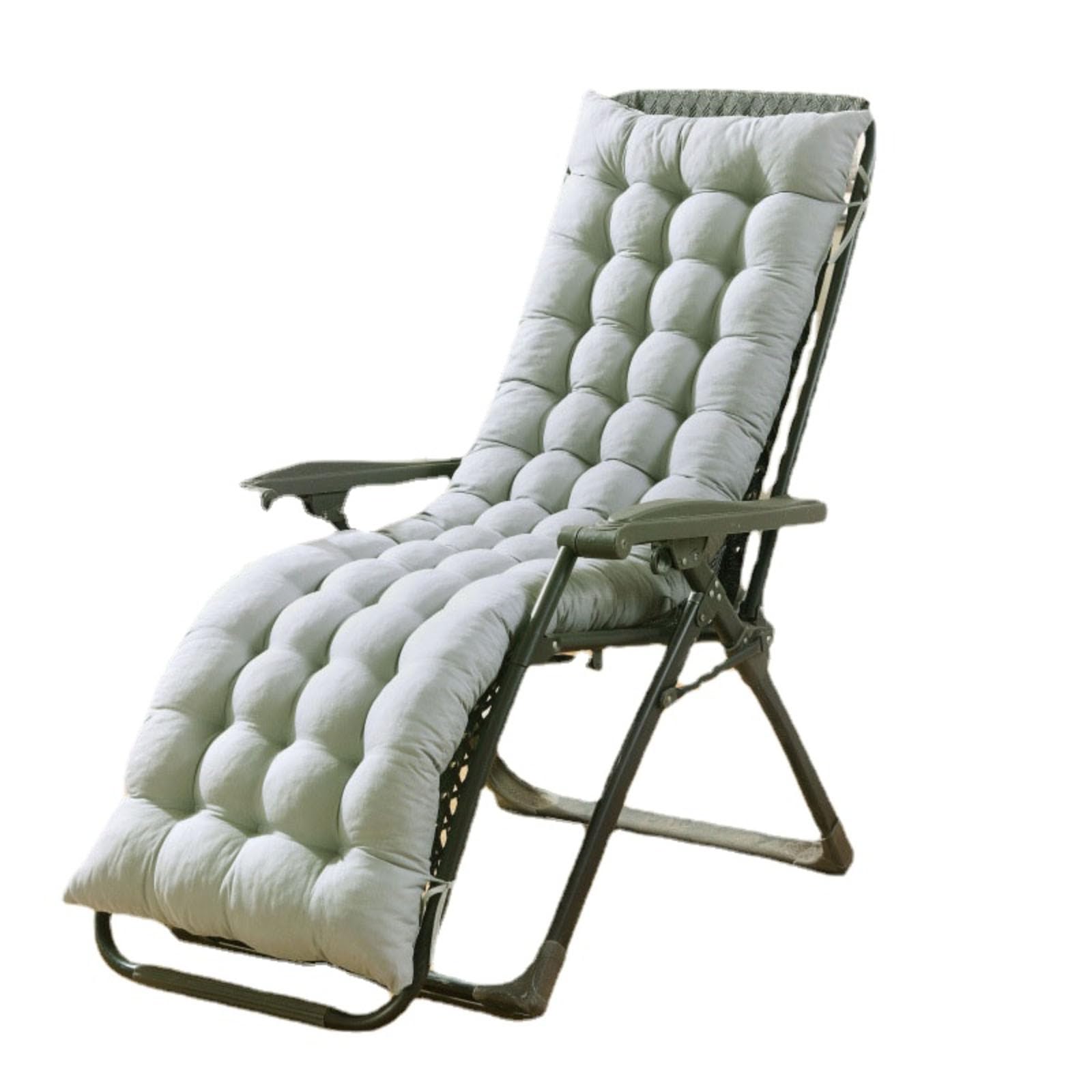 BangDon Thicken Garden Chair Cushion Sun Lounger Cushion Only Soft Lounge Chair Cushions with Anti-Slip Ties Seat Cover Pads for Garden Patio Chairs Tatami (Grey,155 * 50)
