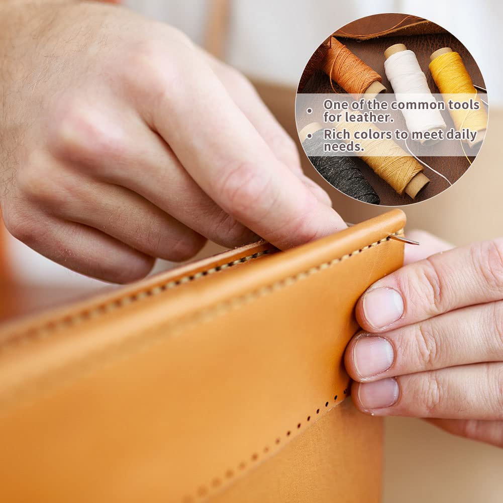 BUTUZE - Hilo encerado para manualidades de cuero, 24 unidades, 55 yardas, práctico hilo de costura para manualidades de cuero, encuadernación, reparación de zapatos, costura de cuero