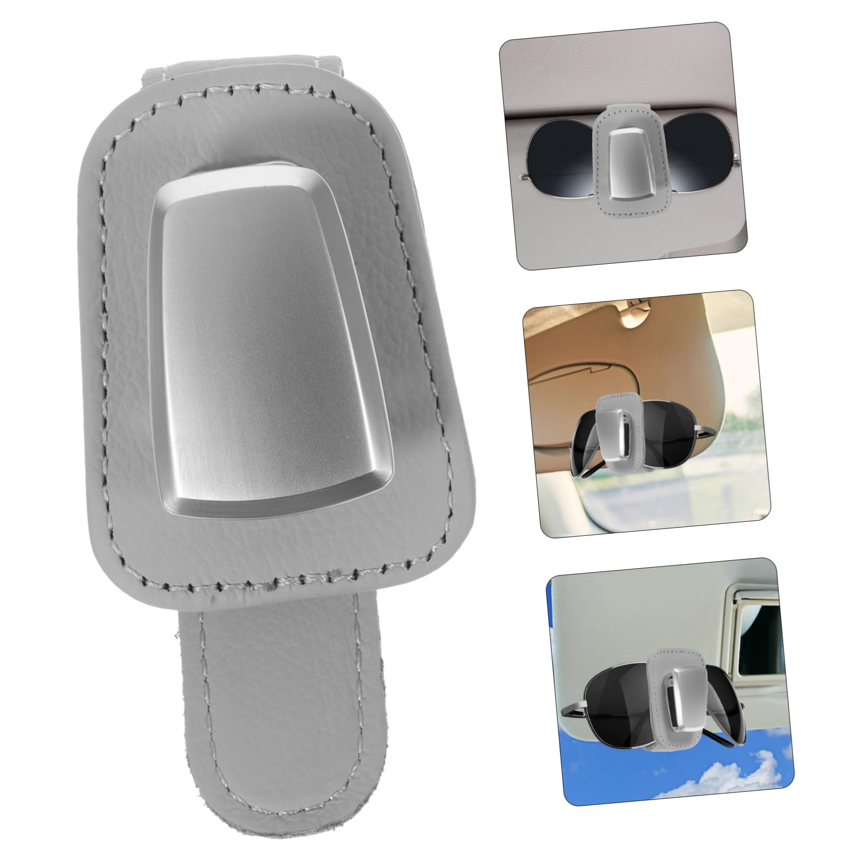 GLEAVI 3pezzi Supporto Per Occhiali Da Sole Per Auto Clip Pratica Per Parabrezza Protezione Da Graffi e Cadute Nero