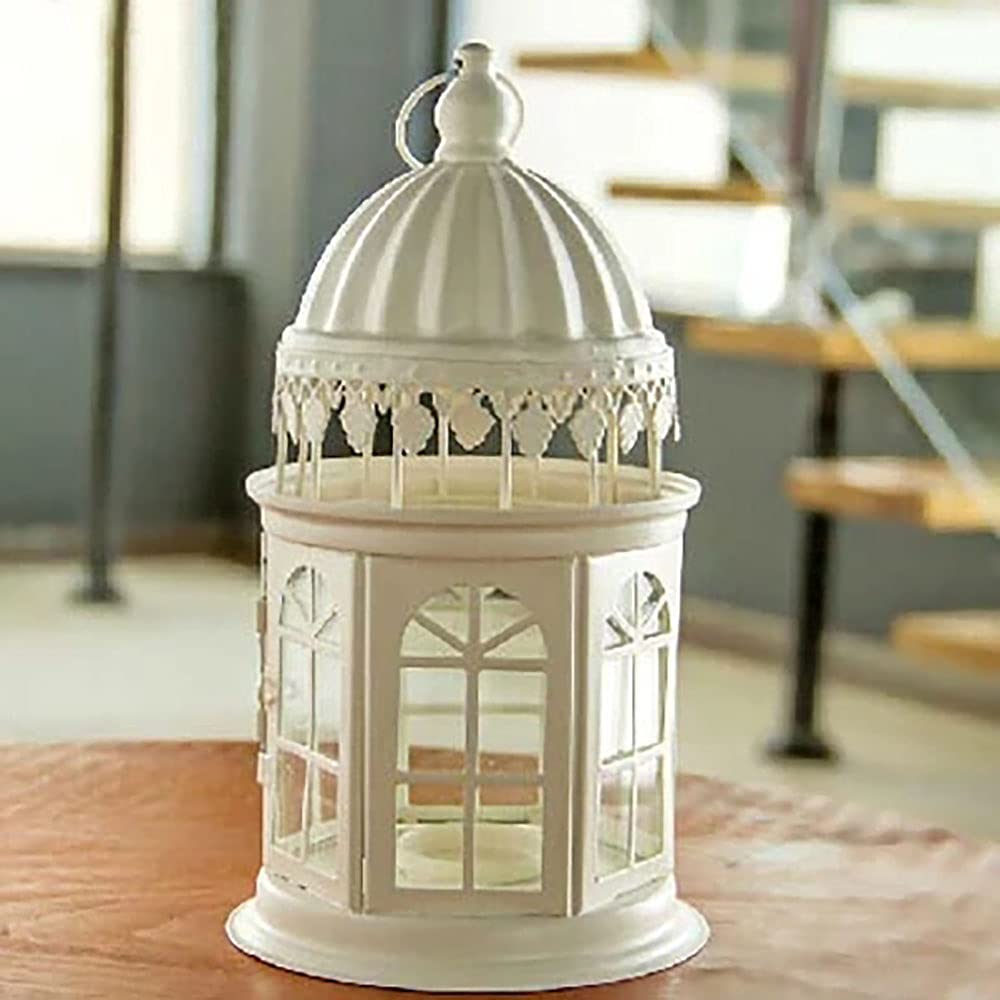 Szklane latarnie ze świecami, dekoracyjne latarnie ze świecami, latarnie ogrodowe na świece Dekoracyjne latarnie Latarnia w stylu retro o wysokości 22,5 cm, metalowy świecznik do zajęć w pom