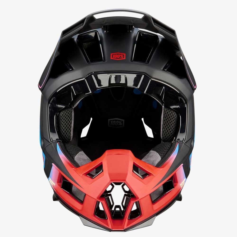 1 - 100% Fullface Helm Aircraft 2, Stahlblau Neonrot, XL, 80002-000, Ciclismo Unisex-Adulto, Colour, Size -