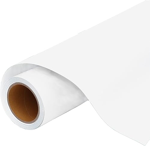 Threadart - Rollo de película de vinilo de transferencia de calor blanco de 3 yardas x 20 pulgadas de ancho, color sólido, compatible con cortadores