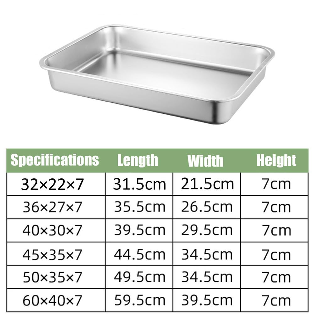 Contenedor De Ingredientes De Acero Inoxidable,Apilable Contenedores De Alimentos Gastronorm,Rectangular Recipientes para Alimentos,60 * 40cm,7cm