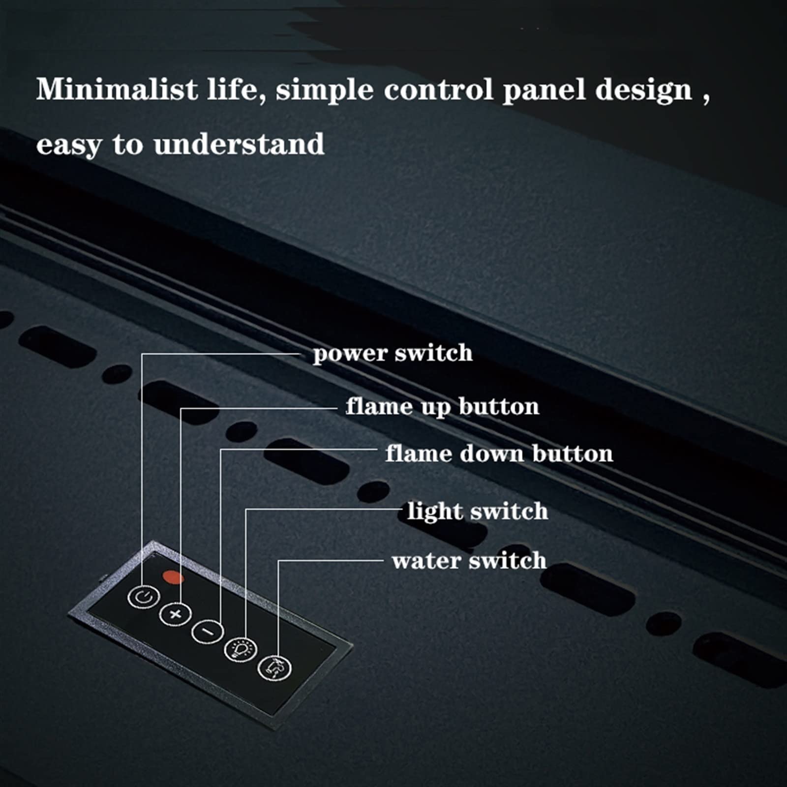 Kominek elektryczny Wbudowany kominek elektryczny do dekoracji domu, symulujący płomień 3D, regulowany płomień LED, panel 3 mm wolnostojący kominek elektryczny (1200 mm)