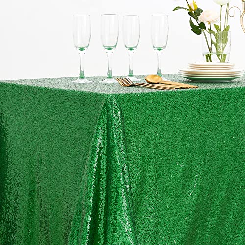 Image of B-COOL Glam Sequin Tablecloth Christmas Table Cloth Sequin Table Overlays 13ft Carnival Fabric Decorative for Picnic Banquet Irish Party Kitchen Dining Room-90x156inch