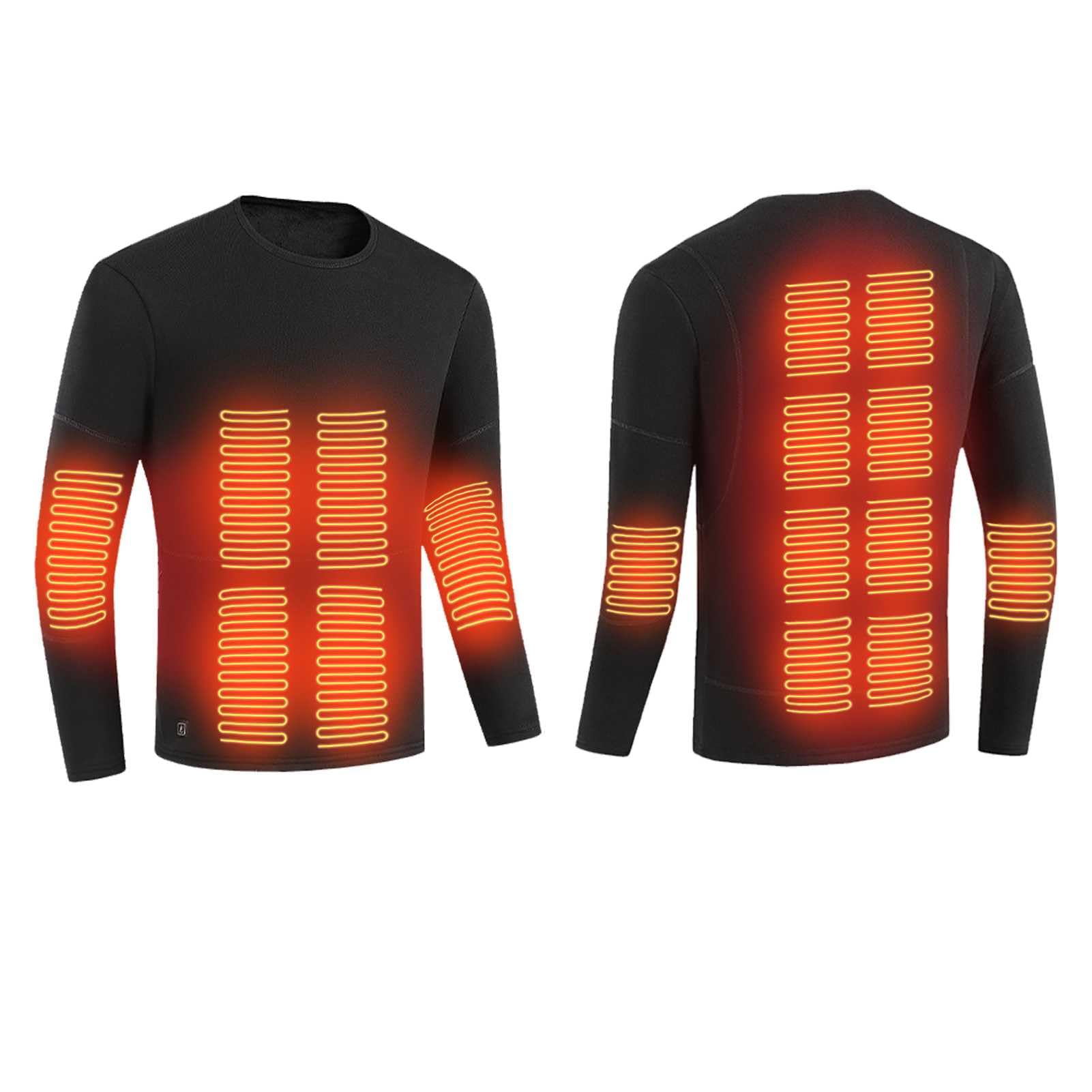 Camiseta Calefactable Térmica, Calentador Ropa Interior de Manga Larga para Hombres y Mujeres, Forro Polar Ropa Termica Electrico USB para Moto al Aire Libre