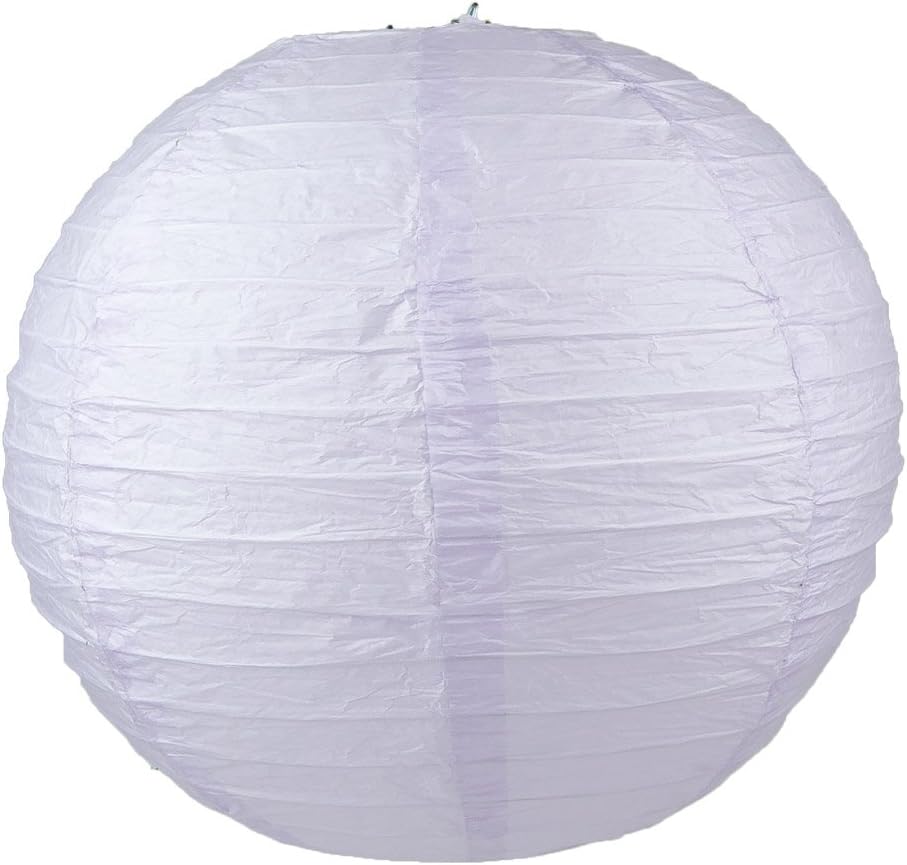 WYZworks Round Paper Lantern 12-Pack (Light Lavender, 14") - Wedding Decoration Party Chinese Festival Lamp Shades Fiesta