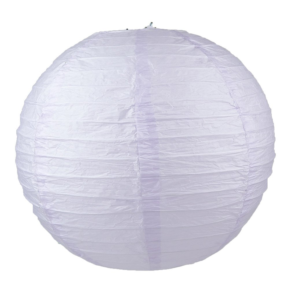 WYZworks Round Paper Lantern 12-Pack (Light Lavender, 12") - Wedding Decoration Party Chinese Festival Lamp Shades Fiesta