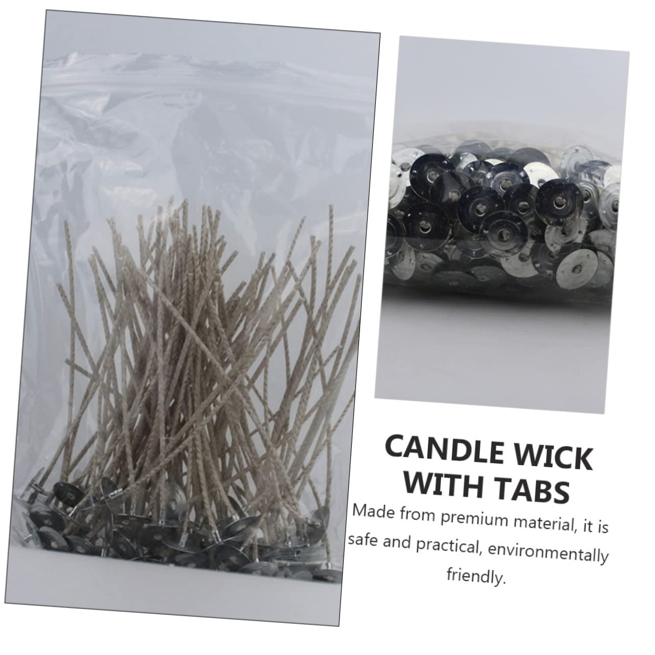 HOMSFOU DIY Candle Wick 200pcs Handmade Candle Wicks Tabs for Candle Making and Home Dec
