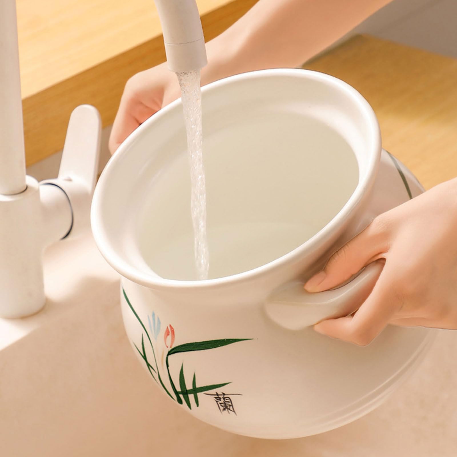 Cazuela De Gas De Gran Capacidad,Olla De Barro De Cerámica con Tapa,Resistente y Gran Capacidad,Fácil de Limpiar para Cocinar En Casa,para Guisos,Sopas Y Cocción Lenta,3.5L/6L