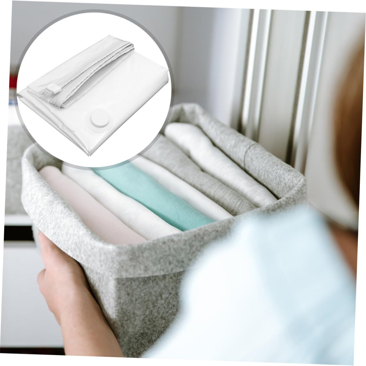 BESTYASH 2pezzi Sacchetto Sottovuoto per Materassi Sacchetti Riutilizzabili per Conservazione dei Materassi Sacchetti Vuoto per Conservazione dei Vestiti e Trapunte
