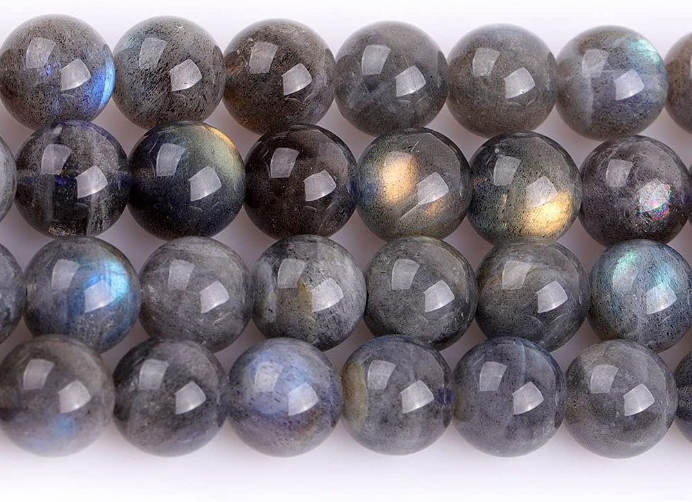 GEM-Inside AAA Grade 8mm Blue Rainbow Labradorite Round Gemstone Semi Precious Loose Beads for Jewellery Making 15'' - Image 3