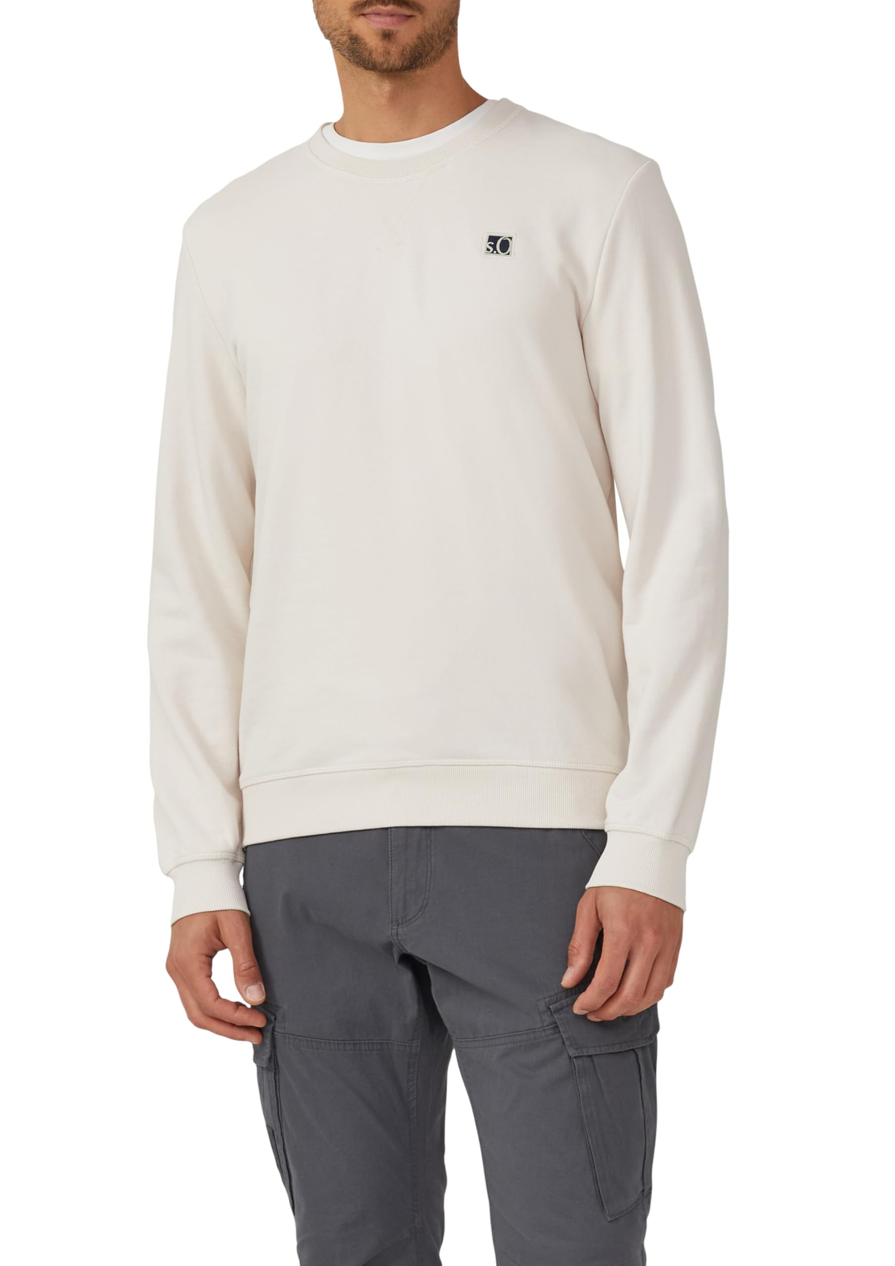 s.Oliver Weiches Sweatshirt aus Baumwollmix mit Crew Neck