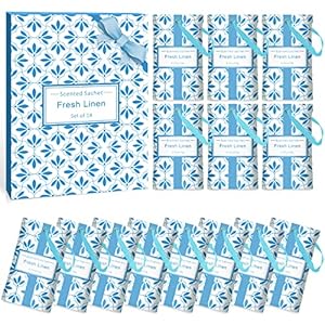 SCENTORINI Linen Scented Sachets for Drawers and Closets, 14 Packs, Long-Lasting Sachets Bags Wardrobe Freshener, for Drawers, Closets, Cars