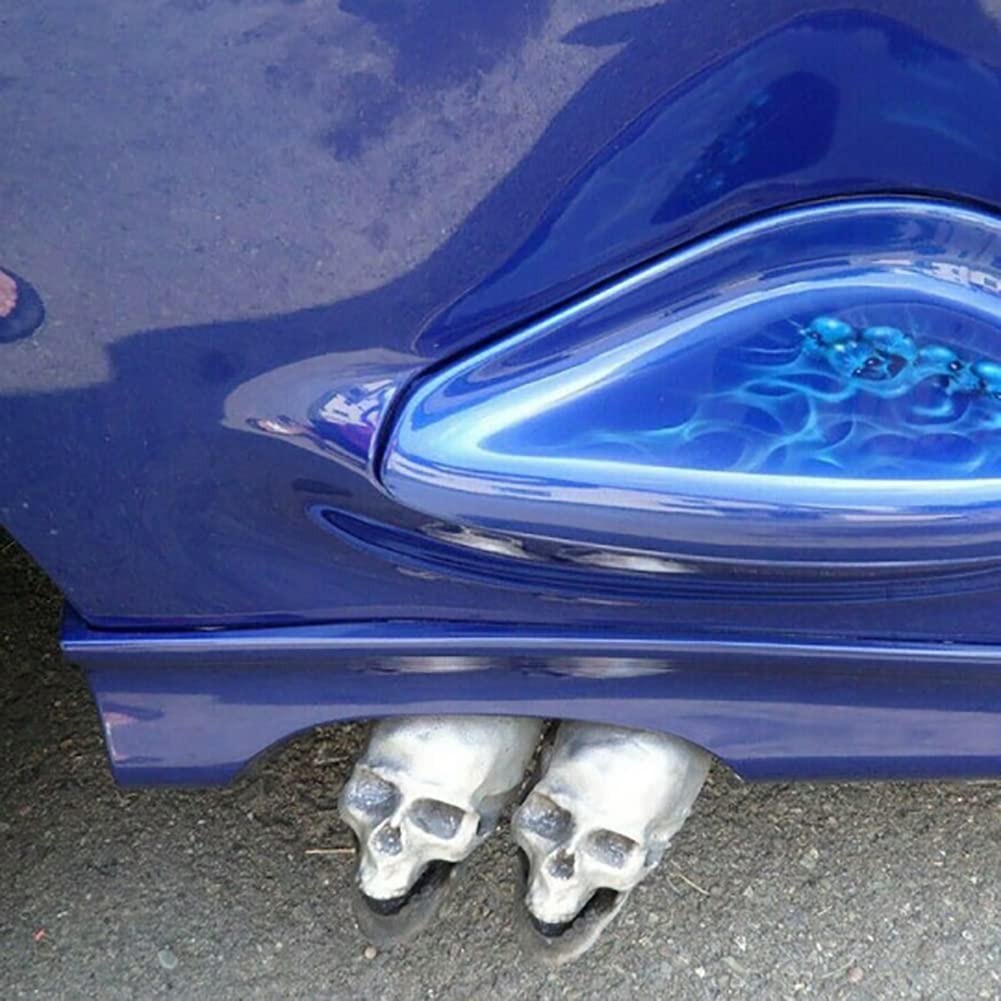 Embout d'échappement tête de mort, embout d'échappement de 2 pouces en forme de crâne pour moto, tuyau d'échappement pour moto, décoration de bout de tuyau pour voiture et moto