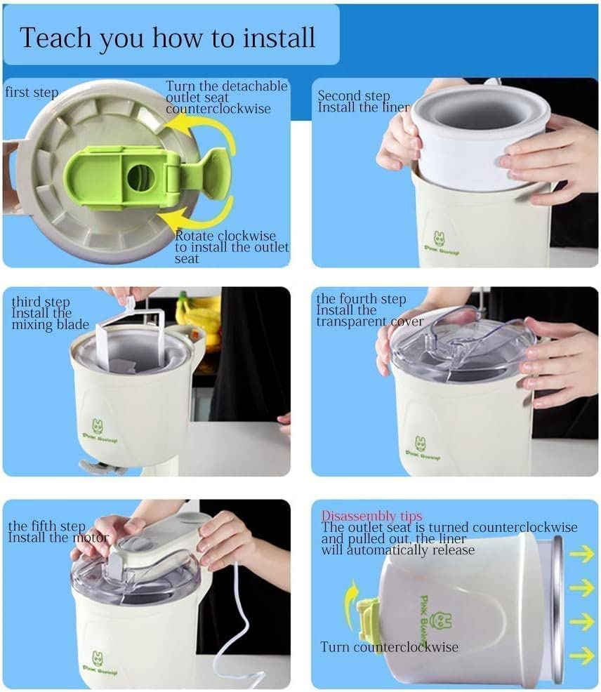 Samnuerly Eismaschine Home DIY Küche Eistüte Automatische Mini-Frucht-Softeis-Maschine – Bild 8