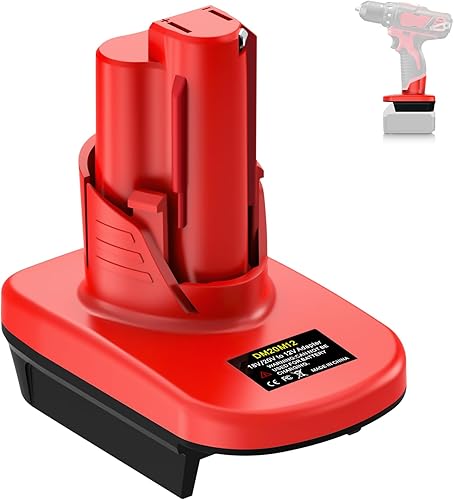 EID para M18 a para adaptador M12, para batería Milwaukee 18V M18 y para batería Dewalt 20V 60V Convertir a batería M12 de 12 V, alimentación para