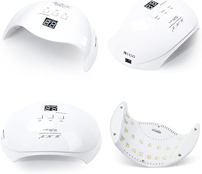 Gel UV LED Nail Polish Lamp, LKE Nail Dryer 40W LED Light with 3 Timers Professional for Nail Art Tools Accessories White