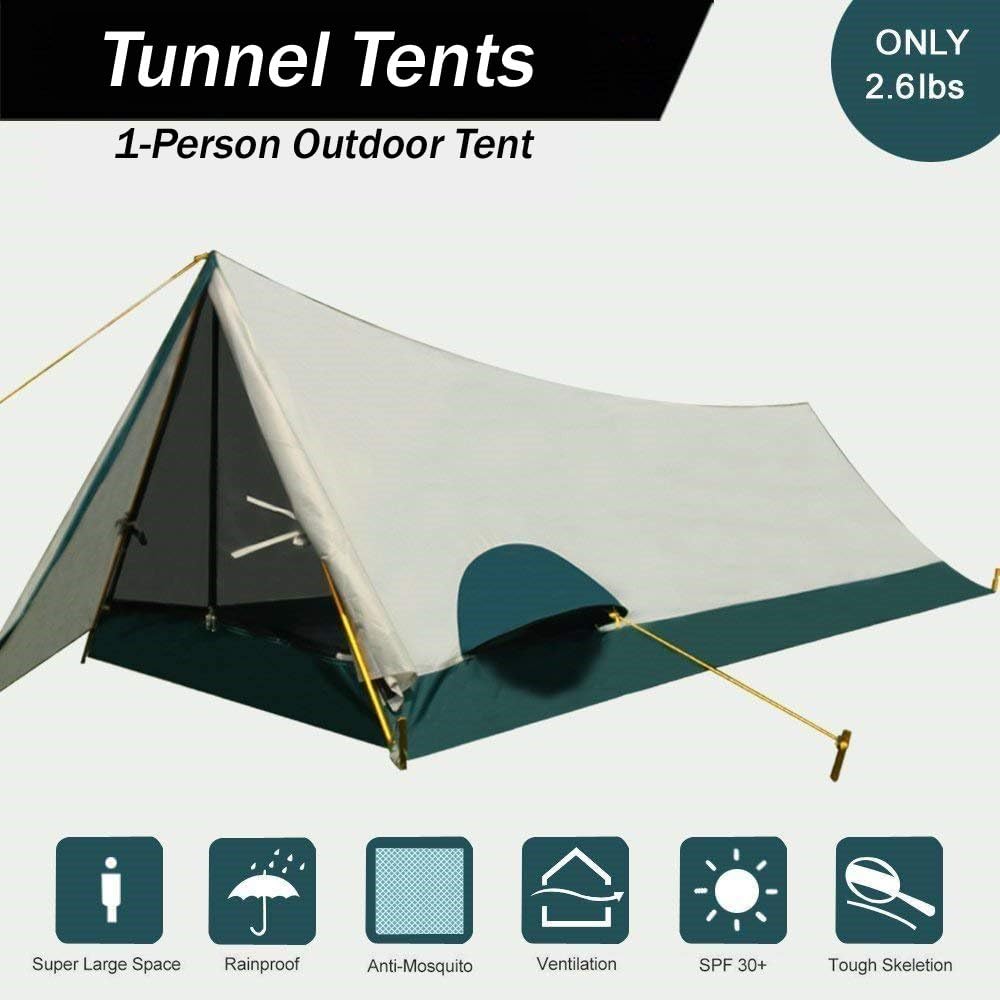 LJNH 2018 New Ultralight Single Person Tent,Lightweight Backpacking Tent,1 Person Personal Bivy Tent Easy Setup for Travel Outdoor Mountaineering Hiking One People Sleeping (Only 2.6lbs)