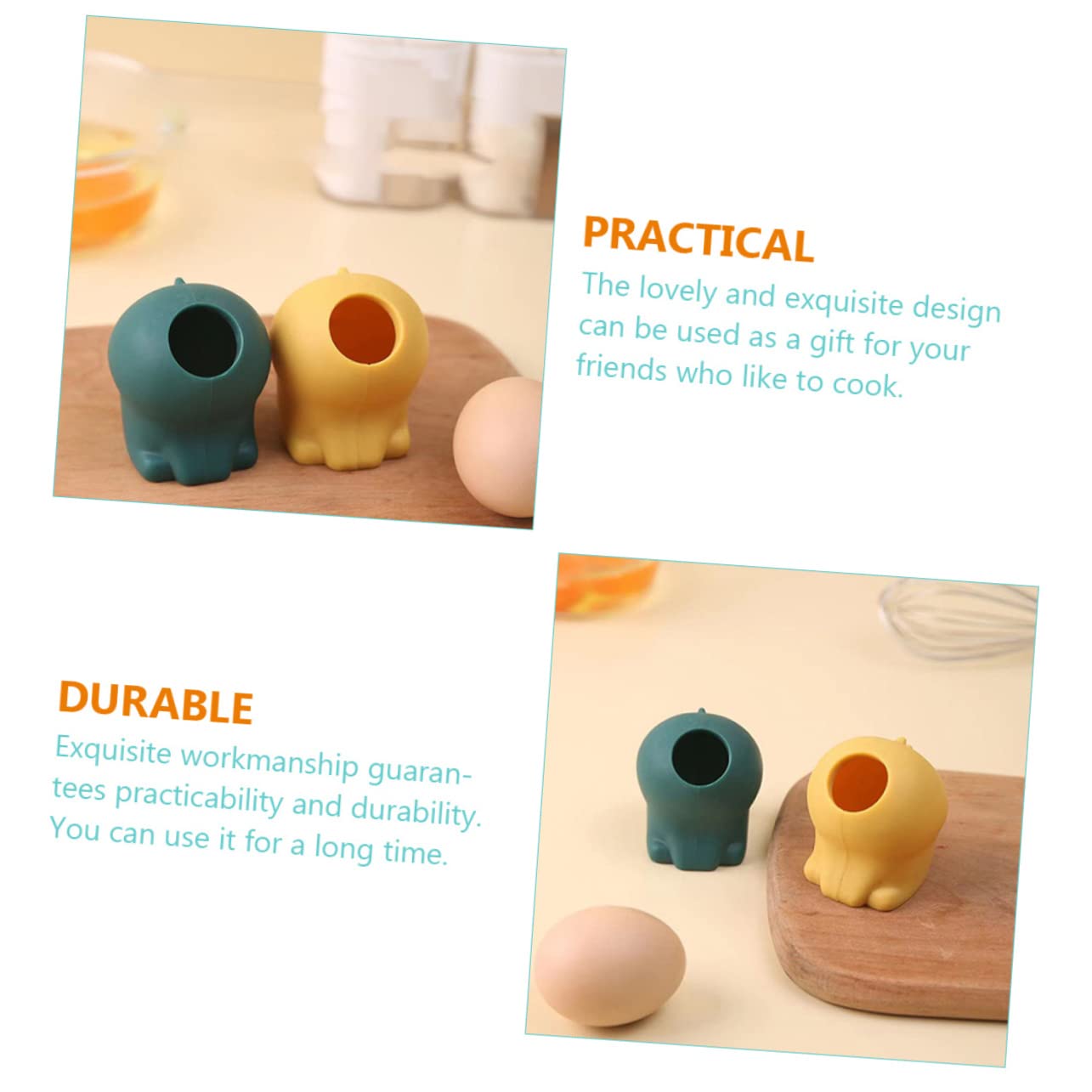 OKUMEYR 2pcs Egg Yolk Separators Silicone Egg Splitter for Cooking Separator Tool