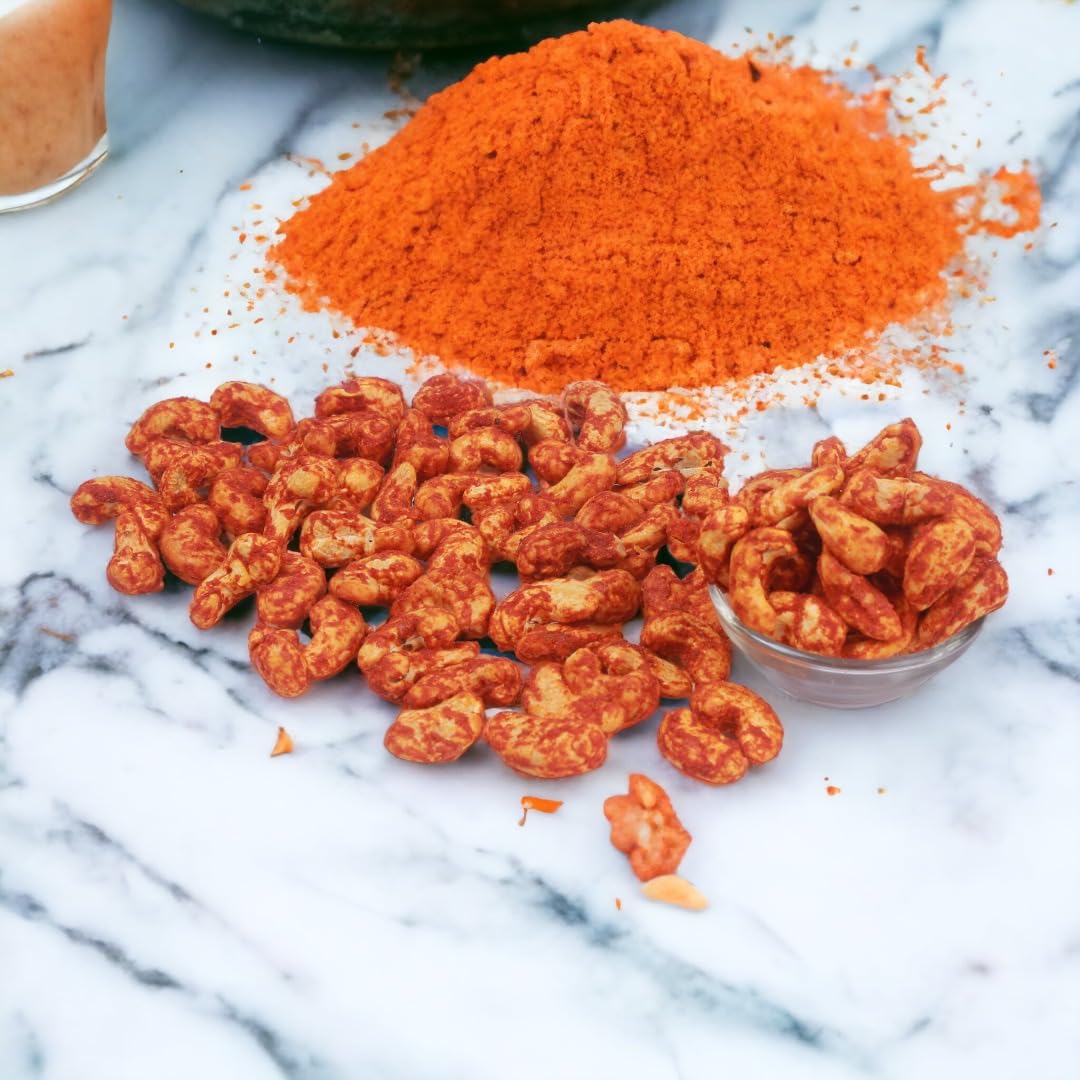 J J crunch N munch Natural Cashew Red Chili Roasted | Whole Crunchy Kaju Spicy Nutritious & Delicious Dry Fruits (Pack of 1) 3