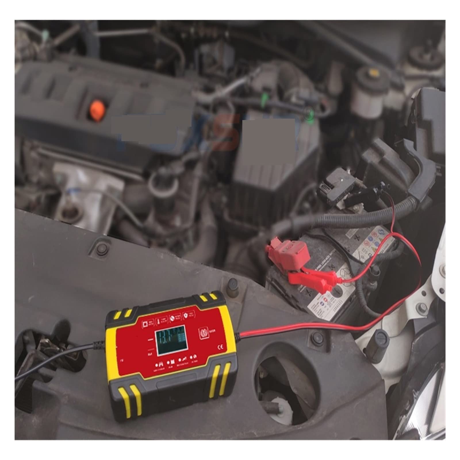Inteligentna ładowarka samochodowa 1. 2v-24V 8a Ładowarka do naprawy motocykli samochodowych Pełna automatyczna ładowarka baterii cyfrowa LCD