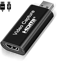 Placa de captura de vídeo HDMI 4K, cartão de captura de vídeo Cam Link, adaptador de captura de áudio HDMI para USB 2.0 dispositivo de captura de gravação para streaming transmissão Conversor