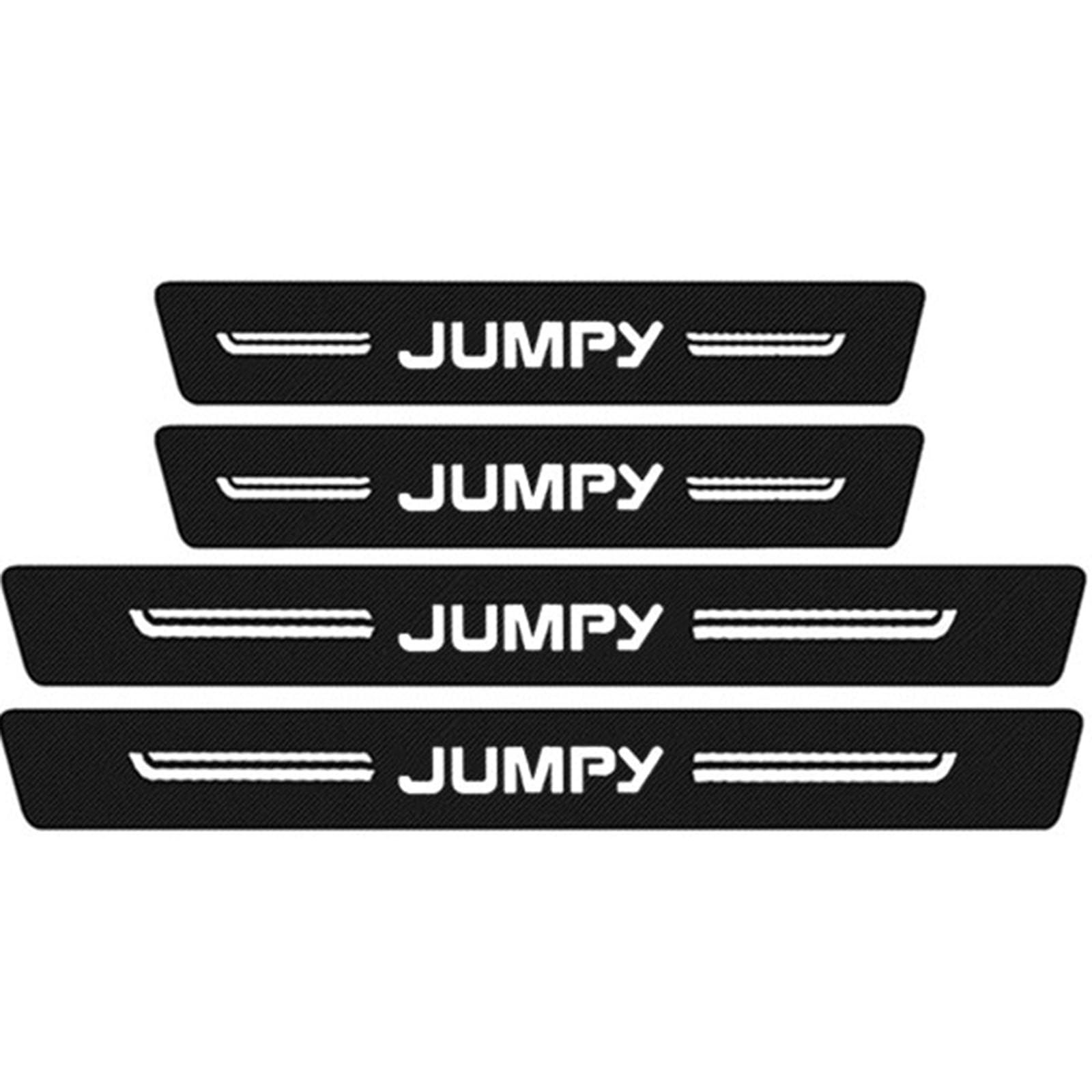 KAFMZEP Car Door Sill Protector for Citroen Jumpy 4PCS Car Door Sill Scuff Plate Carbon Fiber Stickers Accessories,White