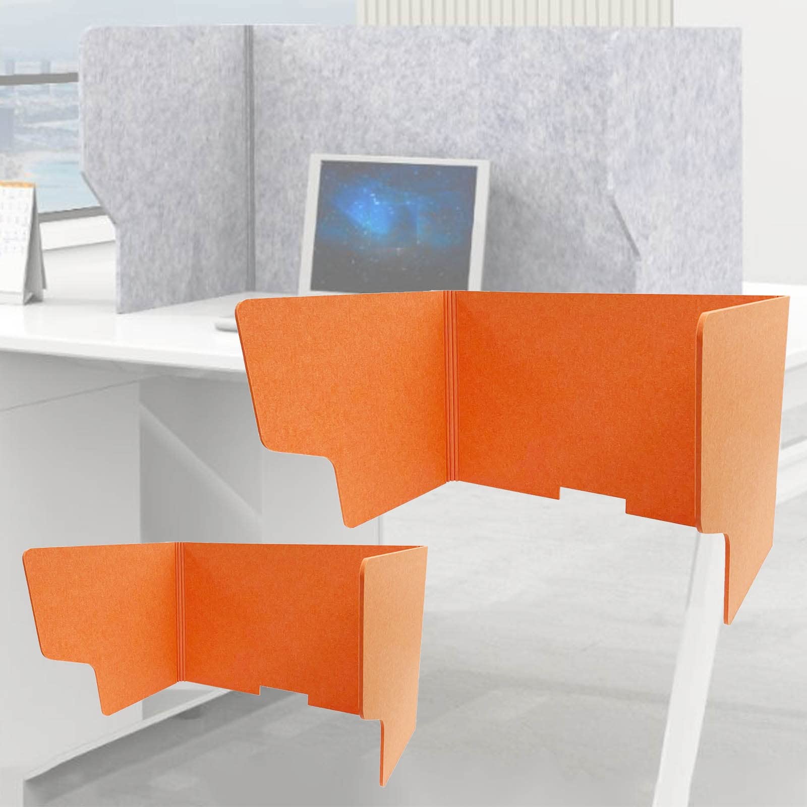 HJYCLFAZU Portable Desk Dividers Freestanding Acoustic Privacy Screens Noise Reduction & Visual Distraction Control Foldable Office Partitions for Enhanced Workspace Set of 2