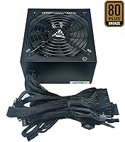 Vista 4 de Apevia ATX-JP600W Jupiter 600W 80 Plus Bronze Certified Active PFC ATX Fuente de alimentación para juegos, compatible con CPU de doble