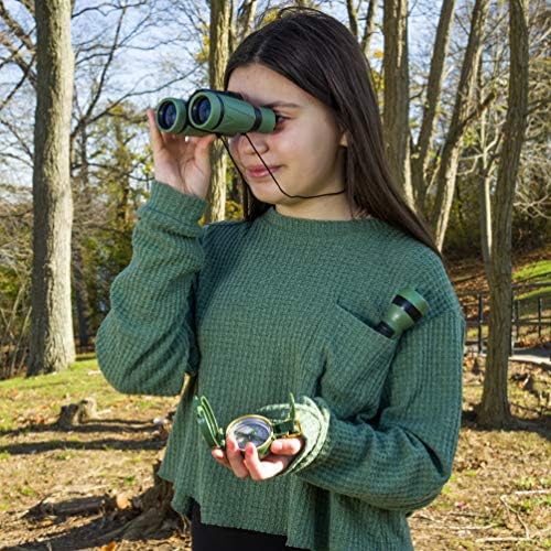 Carson AdventurePak Containing 30mm Kids Field Binoculars, Lensatic Compass, Flashlight and Signal Whistle with a Buit-in Thermometer (HU-401) 8 611p8ZLPtoL. AC