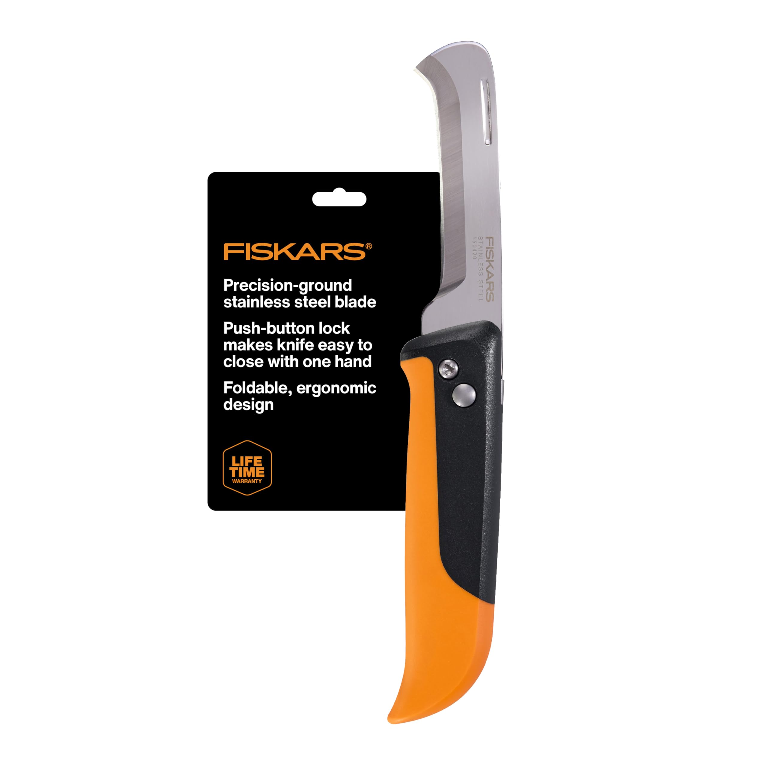 Fiskars Folding Knife for Produce Harvesting, Foldable Gardening Hand Tool with Ergonomic Design