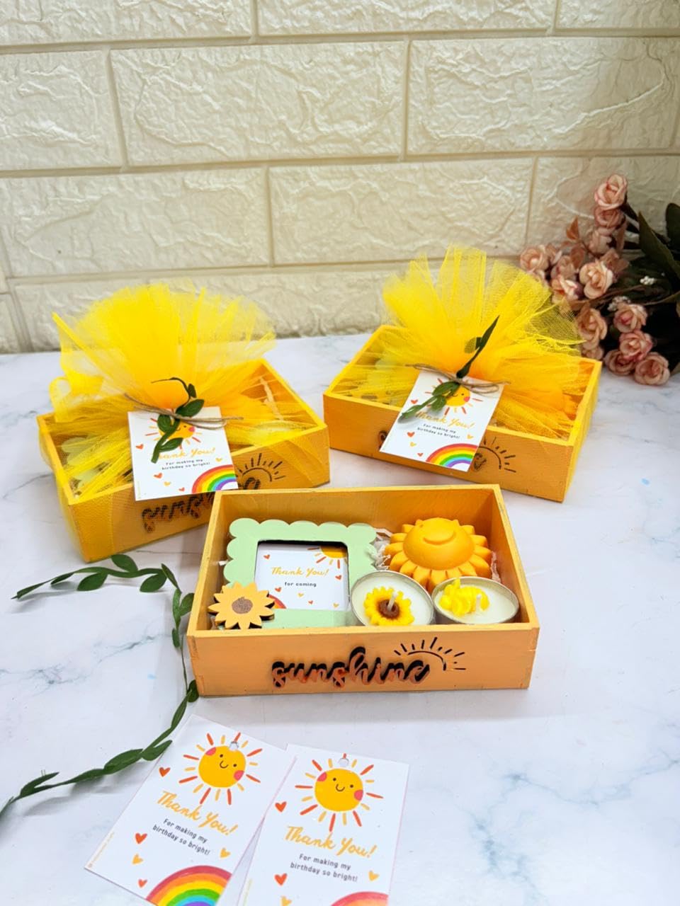 Kids Birthday Return Gift Hamper | ealight, Soap and Magnet Frame Combo | 3 Hampers | Theme (Sunshine)-image-31