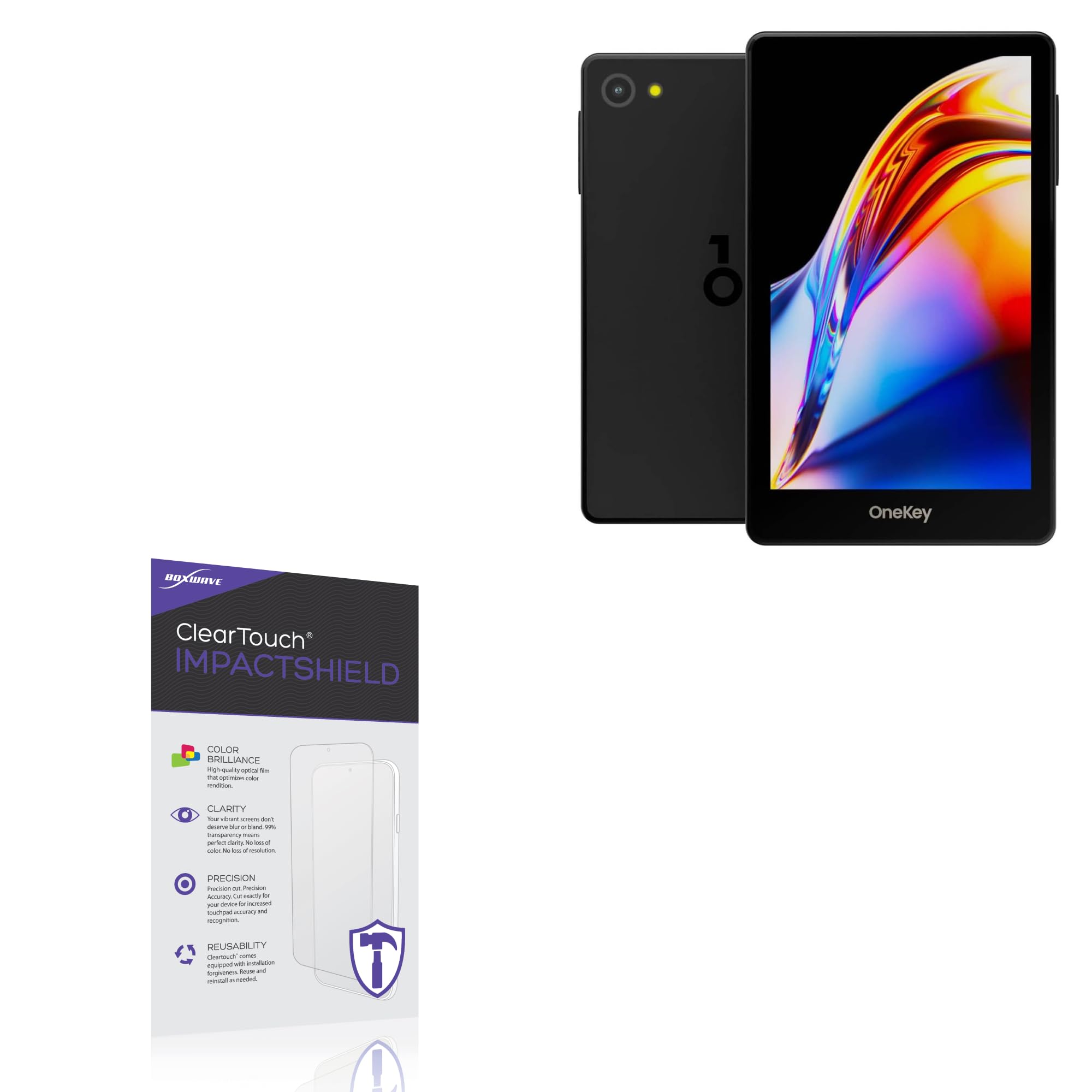 BoxWave Screen Protector Compatible with OneKey Pro - ClearTouch ImpactShield (2-Pack), Impenetrable Screen Protector Flexible Film