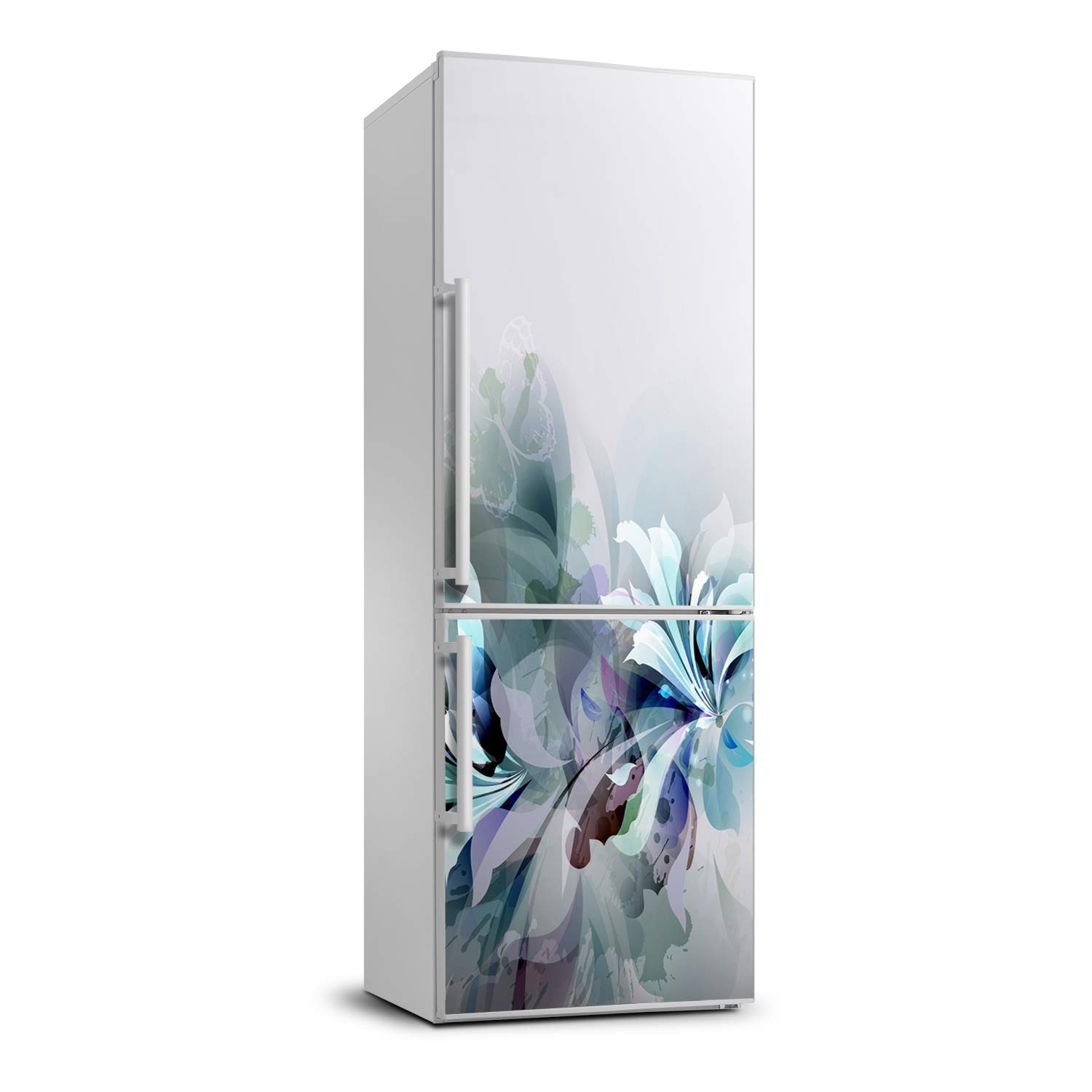 Pegatinas refrigerador 70x190 vinilo autoadhesivo cocina pared flores abstractas