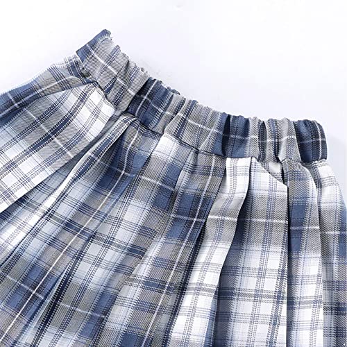 Yuumin Japanese School Girls Uniform Anime Cosplay Costumes Top With Plaid Pleated Skirt Sailor Dress Shirts Outfit Set Dark Navy 7-8 Years #TOP4