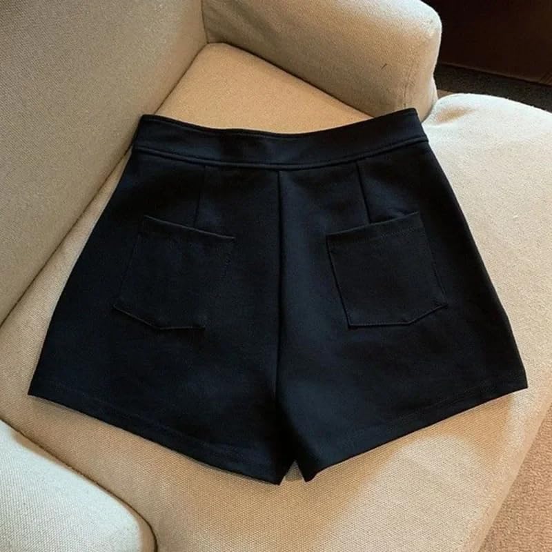 Pantalones cortos casuales de cintura alta para mujer, primavera y verano, White1, S