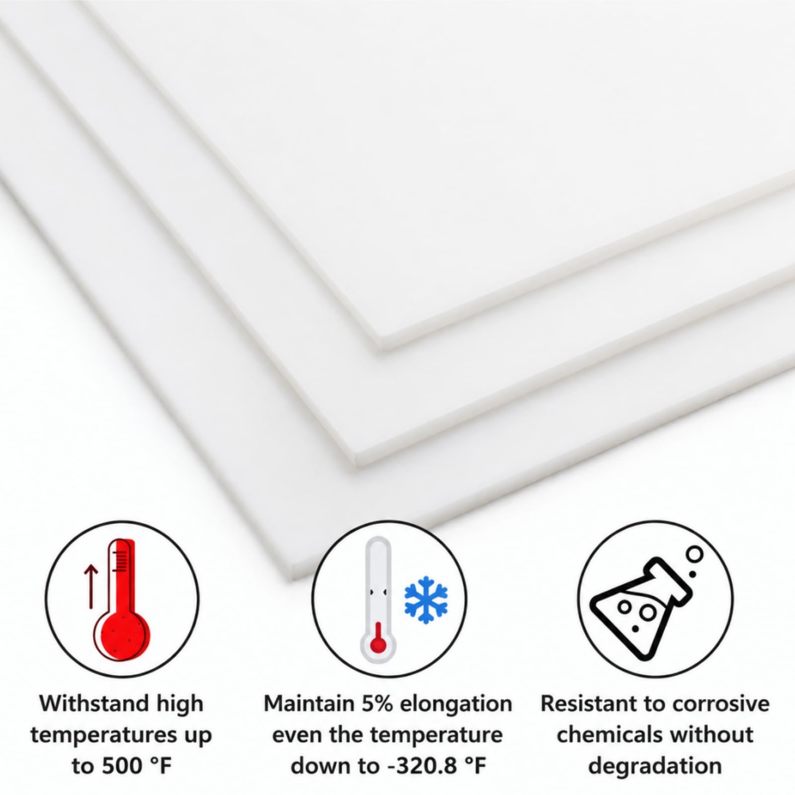 PTFE Sheets - 3 Pack, Heat Resistant & Non-Stick -3