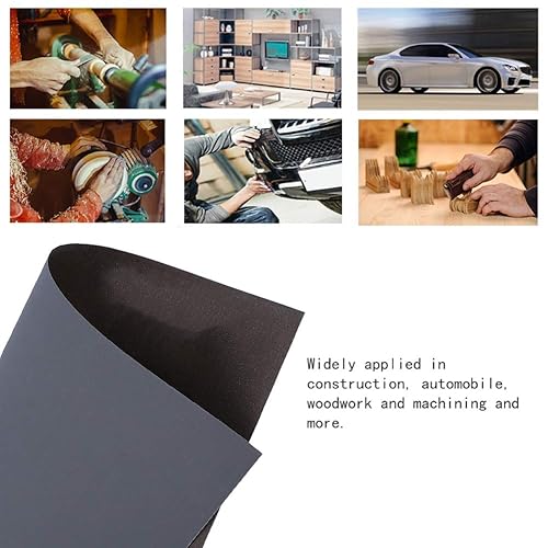 Miniatura 3 de 100 piezas de papel abrasivo, papel de lija de grano surtido P2500, impermeable, húmedo, seco, doble uso, rápida disipación de calor para muebles,