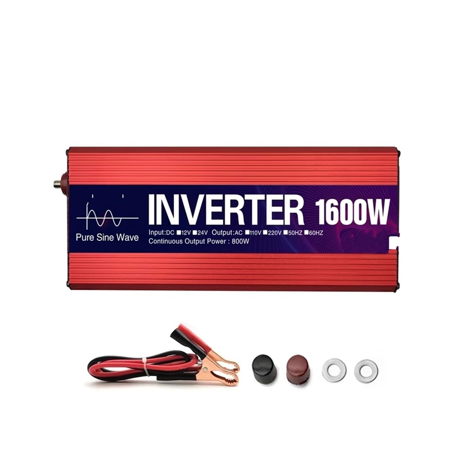 Inversor Inversor De Onda Sinusoidal Pura De 1000W 1600W 2200W 3000W CC 12V/24V A CA 110 V/220 V 50Hz 60Hz Transformador Voltaje Convertidor Solar(24V,110V,1600W)