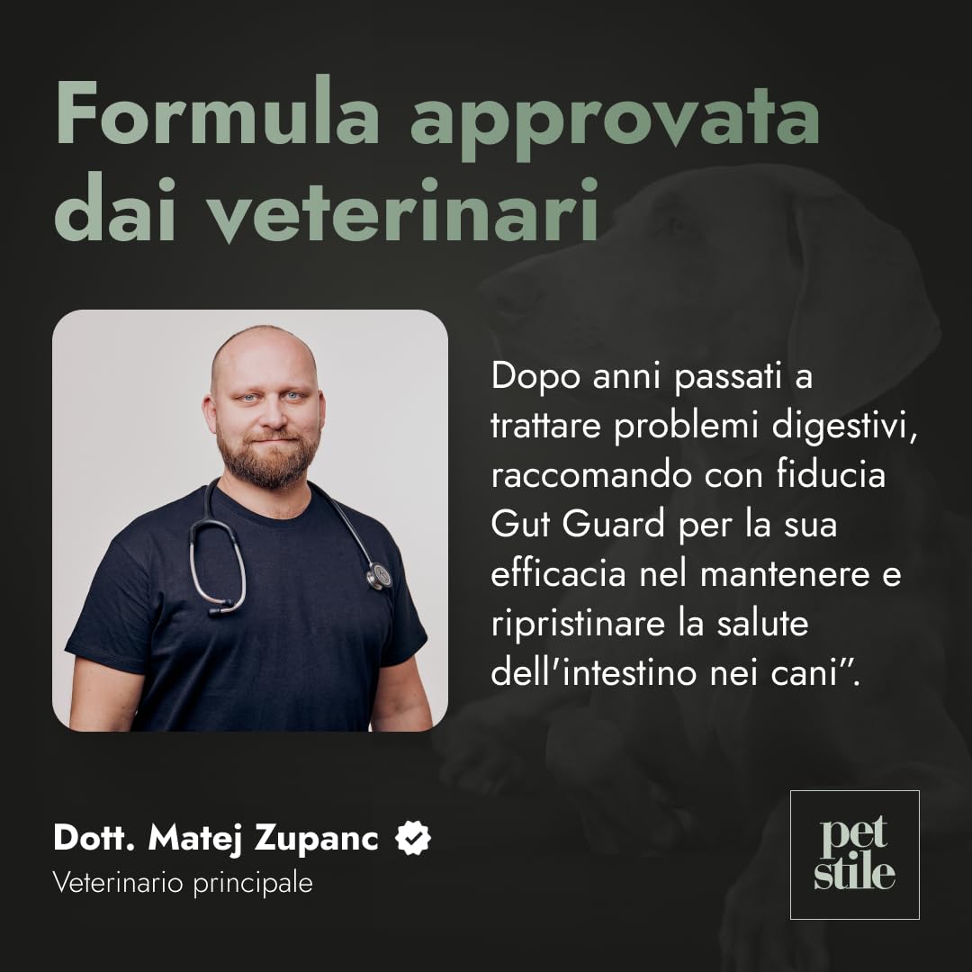 Gut Guard – Integratore per la digestione dei cani con ingredienti naturali, prebiotici e fibre – Supporta intestino, regolarità e benessere generale - Per cani di tutte le età (1x 150 g)