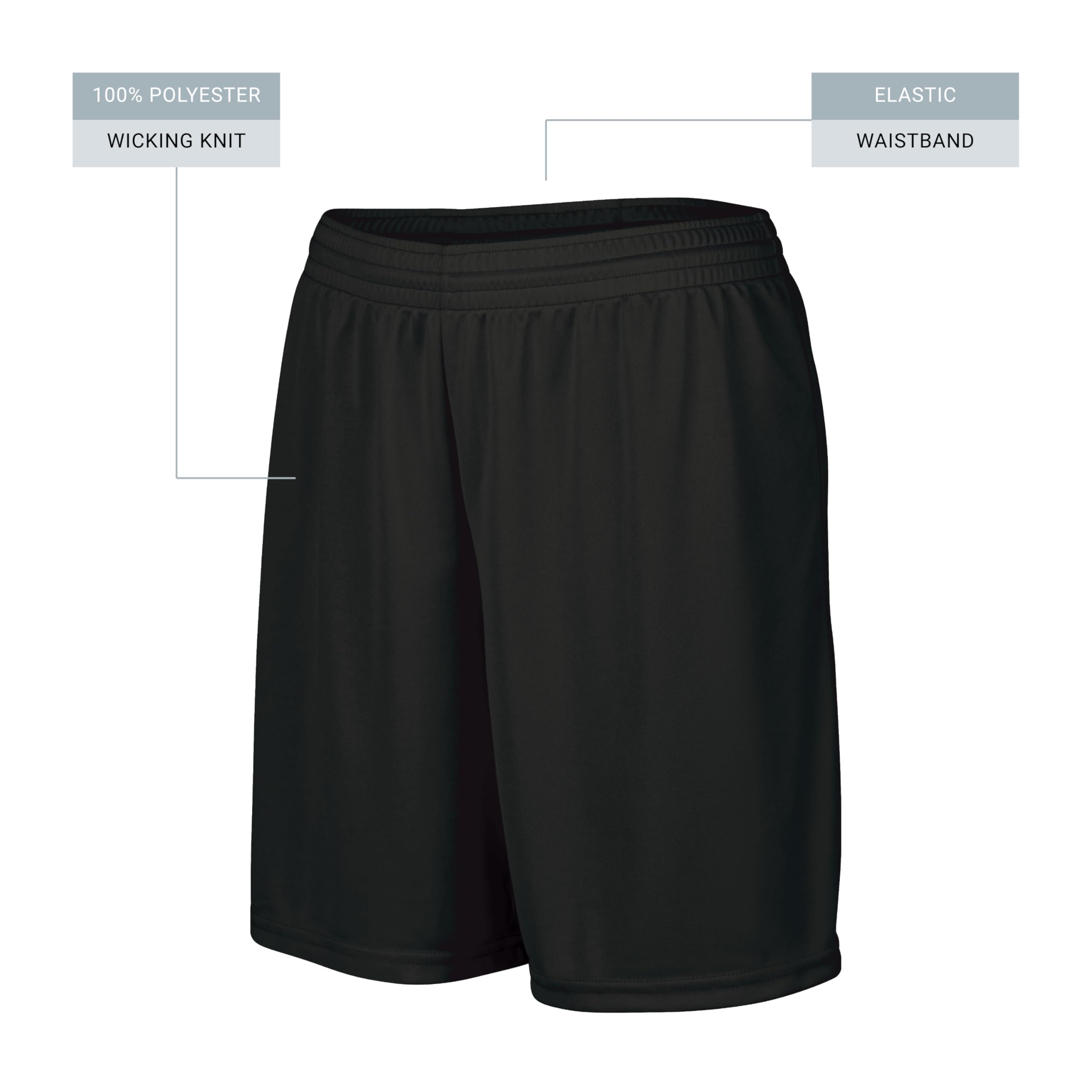 Augusta Sportswear Ladies' Octane Workout Shorts - 7 Inch Inseam Gym Athletic Attire for Women, Black, X-Large
