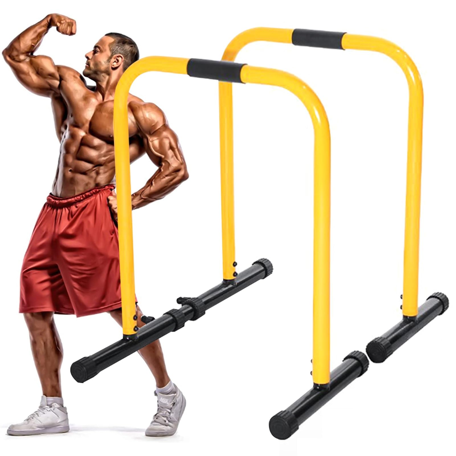 Amazon.com: GGZONE Adjustable Dip Bar- 300lbs Dip Station Portable