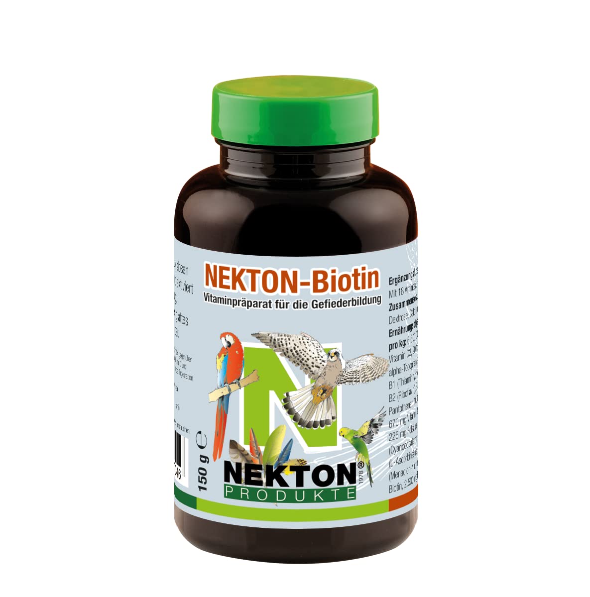 NEKTON-Biotin | Vitaminpräparat zur Gefiederbildung für Zier- und Greifvögel (150g)