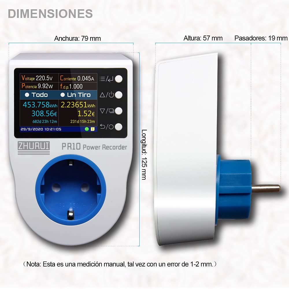 ZRPR10-C EU16A Medición de energía del enchufe/enchufe del medidor de energía/medidor de electricidad
