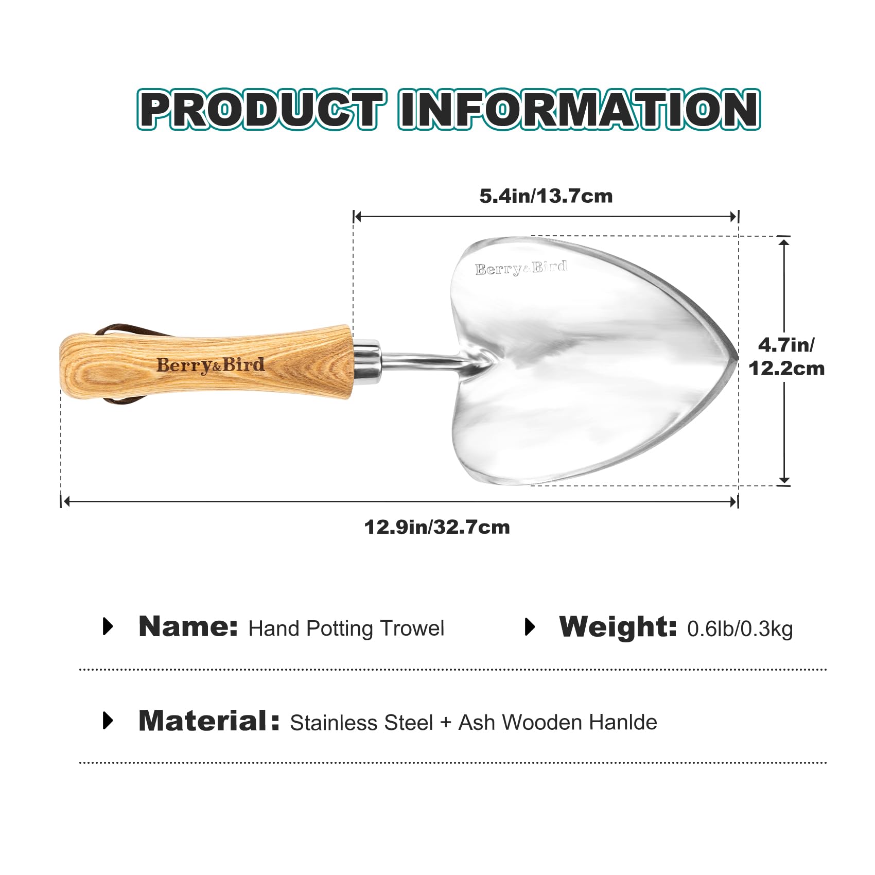 Chrome Plated Hand Trowel Natural