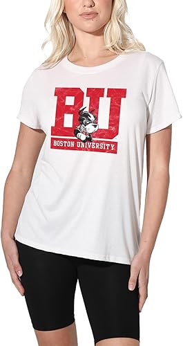 Colección oficial de camisetas sueltas con logotipo primario para mujer, color blanco