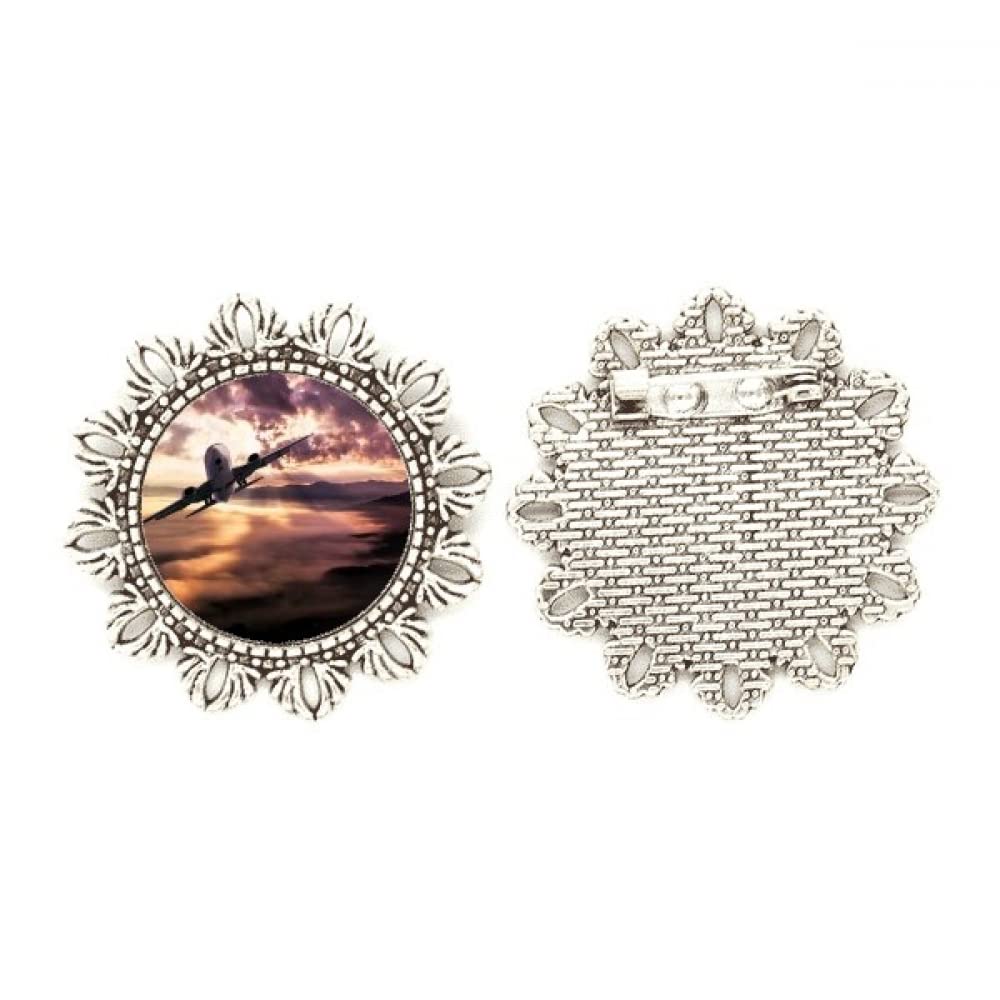Broche de plata nubes de cielo rojo oscuro complemento para abrigos y vestidos 4